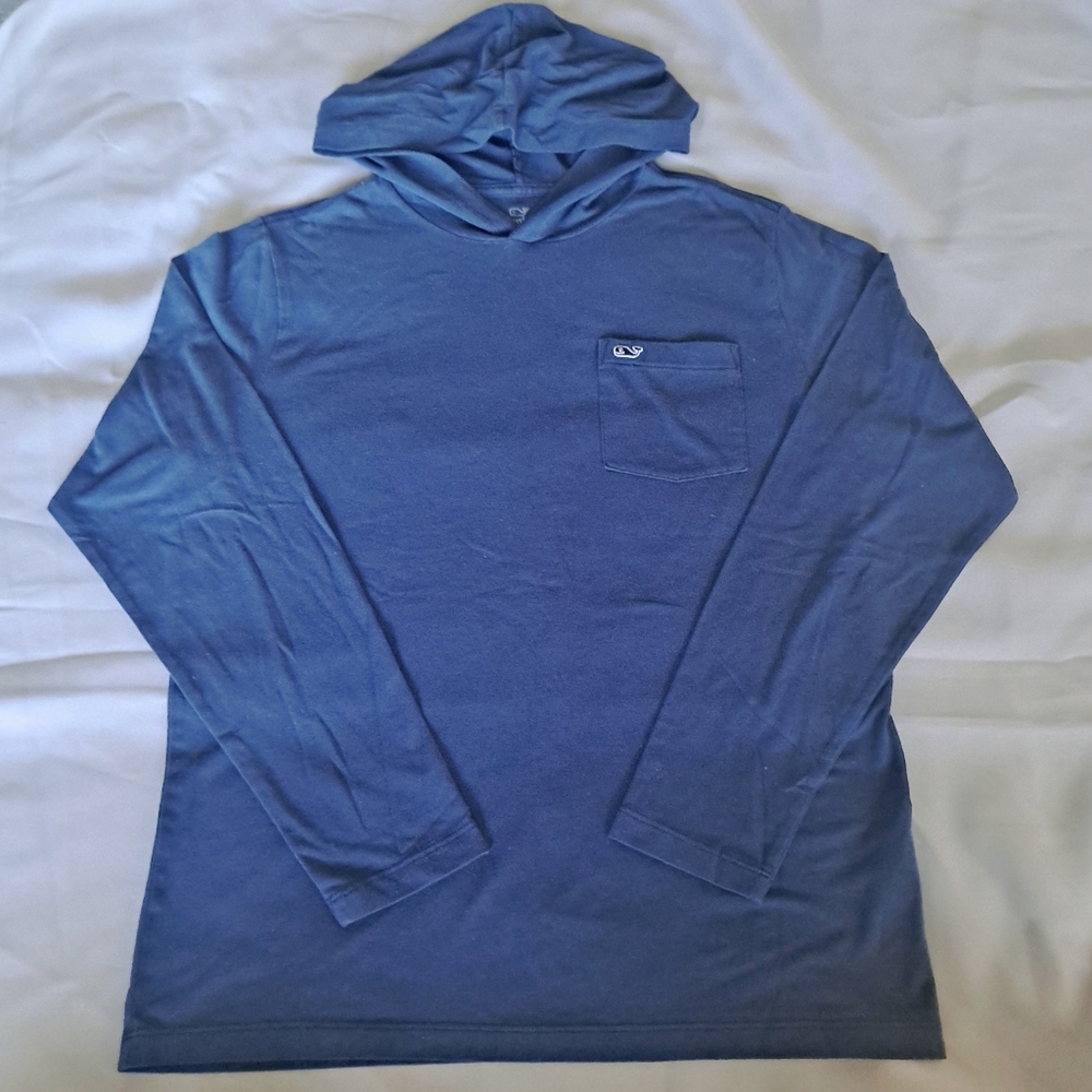 Vineyard Vines Boys Long Sleeve Hoodie Tee in Navy Blue